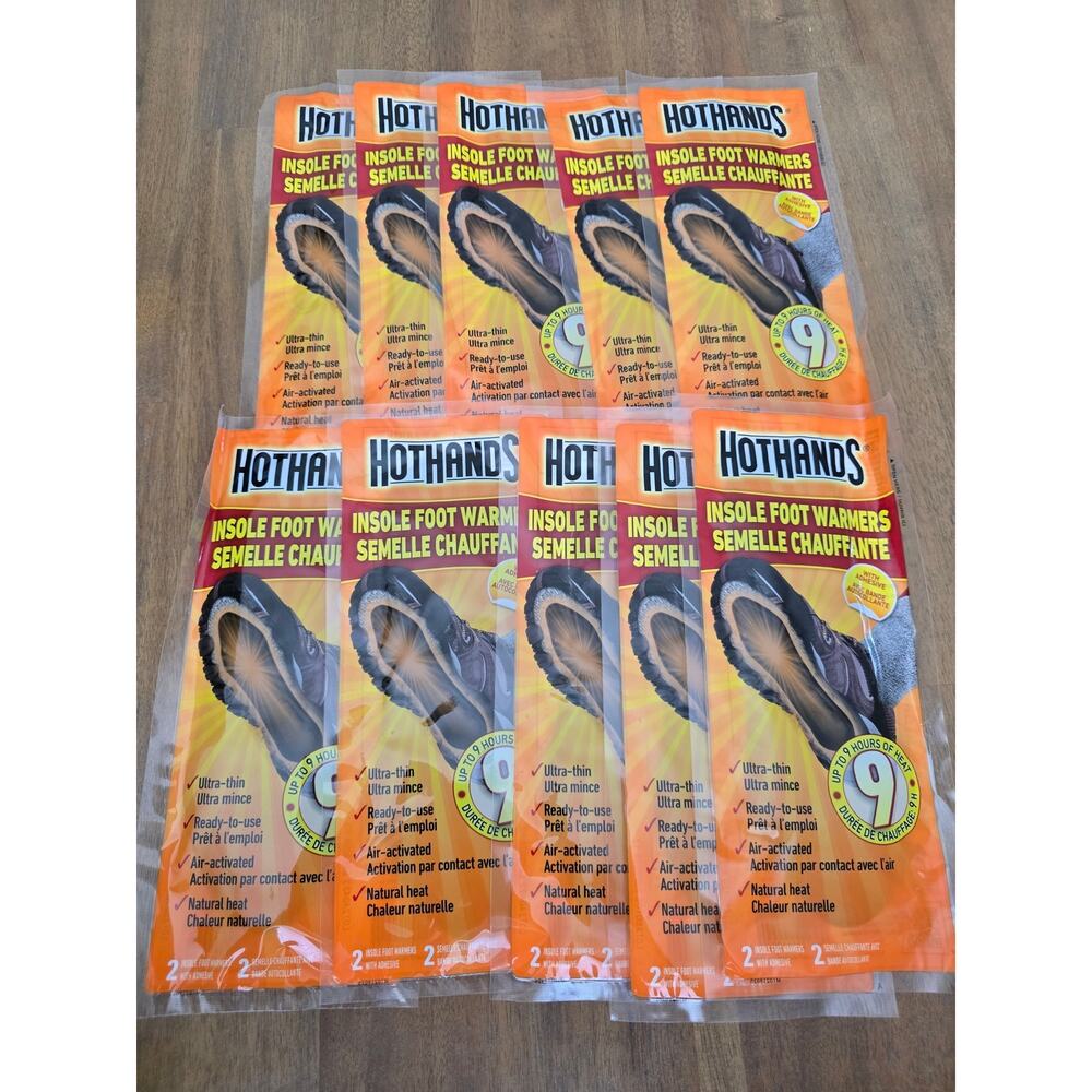 HotHands LOLT of 10-PAIR Adhesive Insole FULL FOOT Warmers 9 Hours of Heat